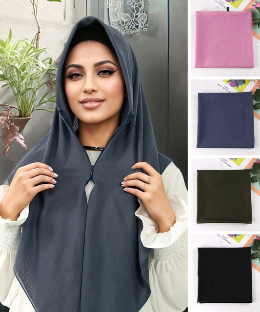 Instant Hijab With Zipper PURE