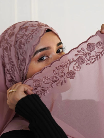 Hijab with Embroidery Lace ZAHRA