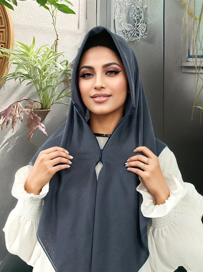 Instant Hijab With Zipper PURE